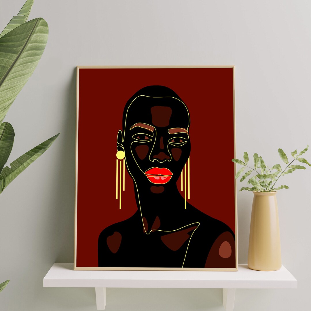 Black Woman Wall Art, Black Girl Wall Art Print, African Woman Art