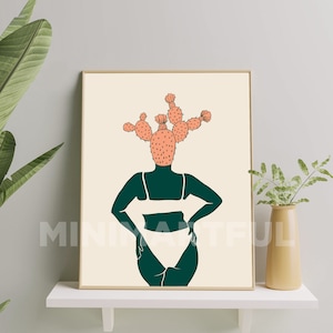 Körper Positive Kunst Druck, Illustration der Weiblichen Figur Druck, Abstrakte Mädchen Figur Kunst Poster, Kurvige Dicke Frau Kunst