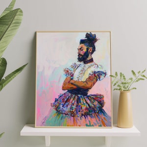 Queer Nonbinary Art Print | Genderfluid LGBTQ+ Wall Decor | Vibrant Queer Body Positivity Painting for Home & Office | Trans Pride Art Print
