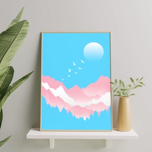 Transgender Kunstdruck, Transgender Poster für Wohnkultur, Transgender Flagge Gemälde, Transgender Transsexuell Pride Geschenk