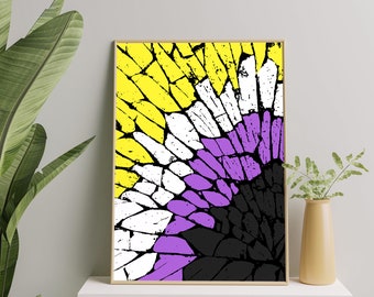 Nonbinary Art Print, Non Binary Decor, Nonbinary Abstract Minimal Art Poster, Nb Pride Art Printable Gift