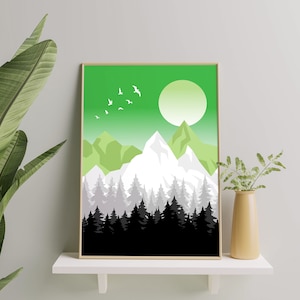 Aromantic Art Print, Aromantic Landscape Minimal Poster Wall Art For Home Decor, Aromantic Aro Pride Printable Gift