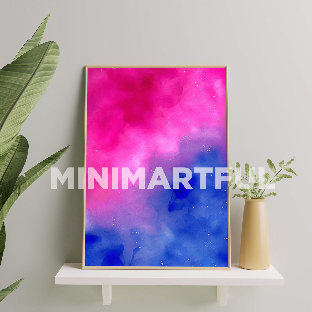 Bisexual Pride Flag Art Print, Bisexual Pride Wall Art Poster, Bisexual