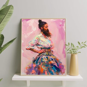 Nonbinary Queer Art Print | Genderfluid LGBTQ+ Wall Decor | Vibrant Colorful Body Positive Artwork for Home & Office | Trans Pride Poster