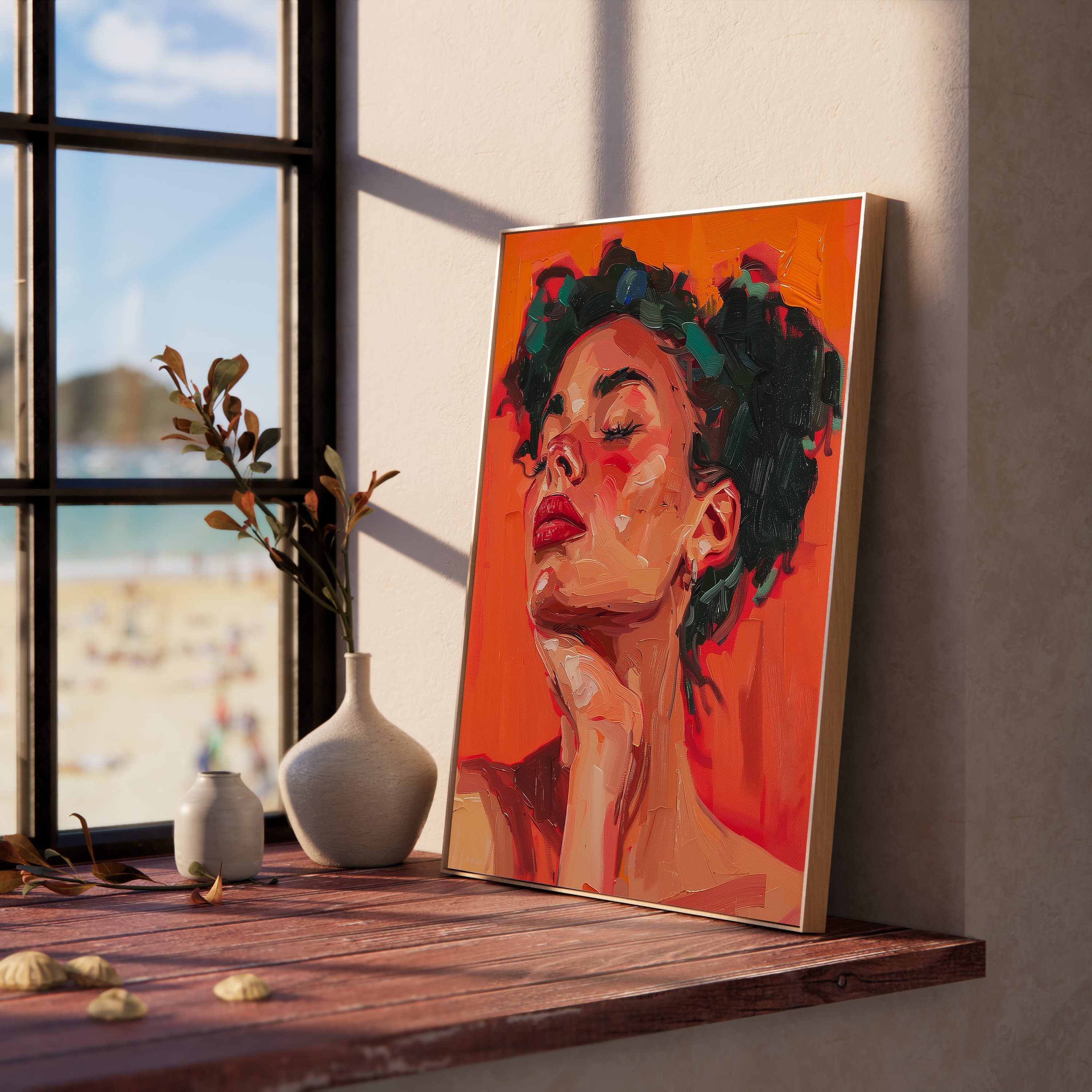 Bold Abstract Woman Portrait Art Print | Red Abstract Feminine Art ...