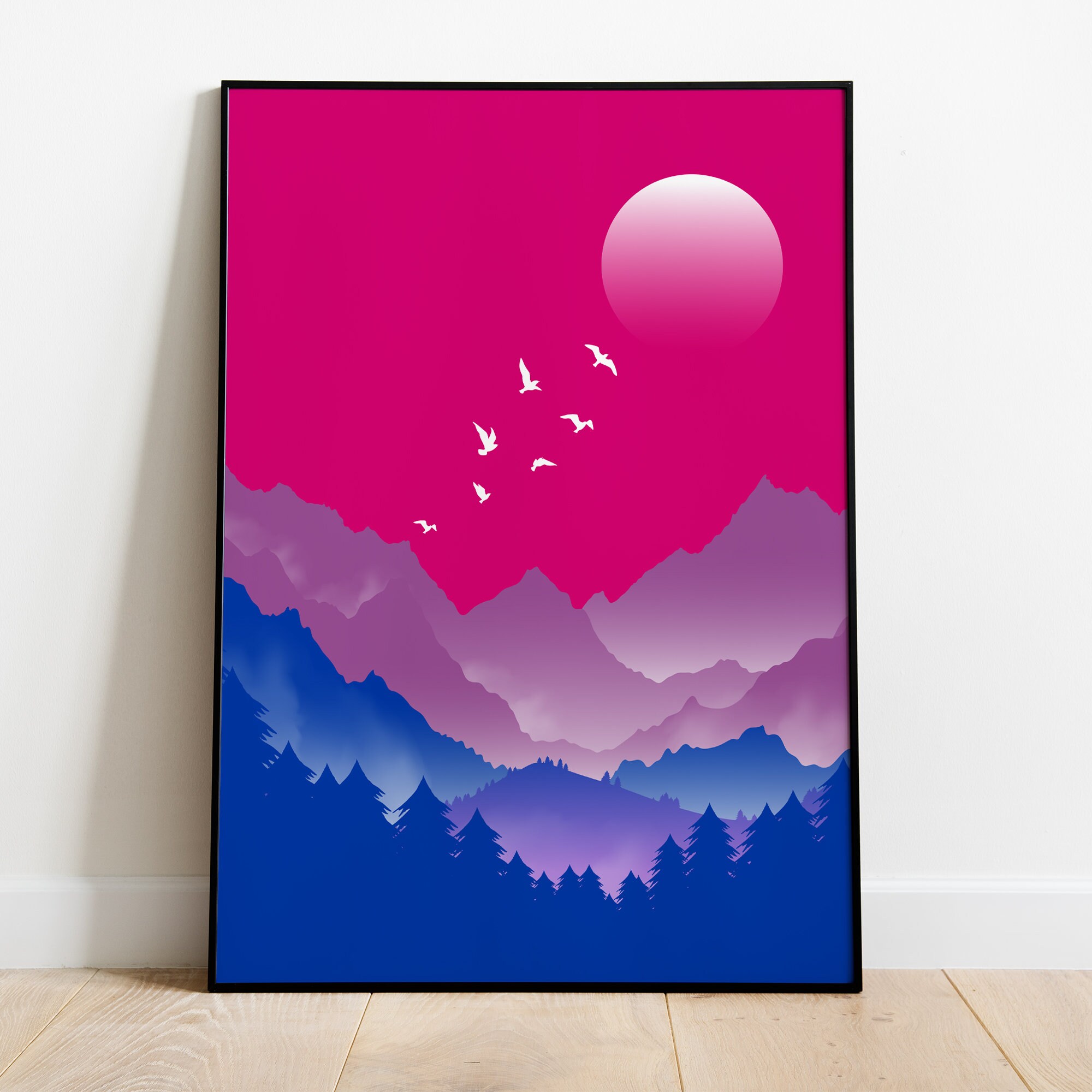 Bisexual Art Print, Bisexual Art Poster for Home Decor, Bisexual Flag ...