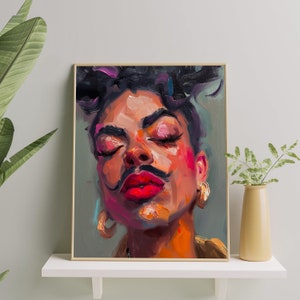 Nonbinary Queer Portrait Art Print | Genderfluid Enbie Painting | Queer Body Positivity Artwork for Home & Office | Transgender Pride Poster