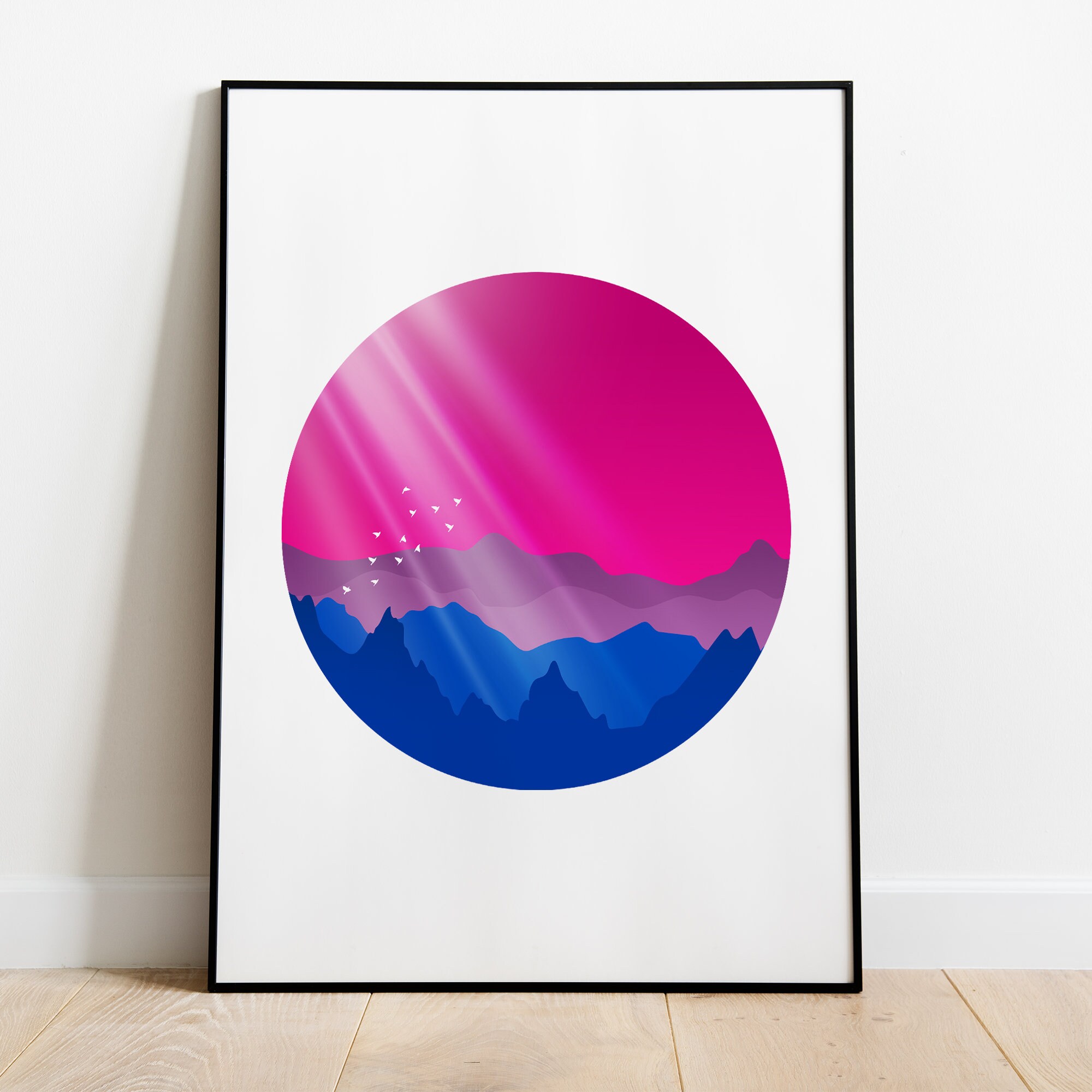 Bisexual Art Print Bisexual Sunrise Mountains Forrest Circle Etsy 日本