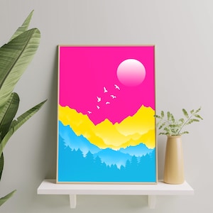 Pansexual Art Print, Pansexual Art Poster For Home Decor, Pansexual Flag Painting, Pansexual Pan Pride Gift, Pansexuality Print