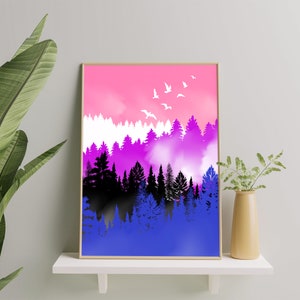 Gender fluid Art Print, Genderfluid Poster For Home Decor, Gender fluid Flag Painting, Gender fluidity Pride Gift