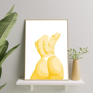 Curvy Body Art Print, Curvy Woman Poster, Body Positive Print, Sexy Female Body Art Print Gift