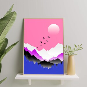 Gender fluid Art Print, Genderfluid Art Poster For Home Decor, Gender fluid Flag Painting, Gender fluidity Pride Gift