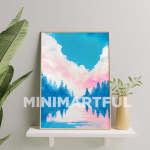 Impresión de arte de acuarela transgénero, Póster de arte transgénero para decoración del hogar, Pintura de bandera transgénero, Regalo de orgullo transexual transgénero