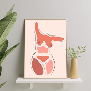 Female Body Positive Art Print, Curvy Woman Art print, Body Positivity Art Poster, Plus Size Girl Art Print