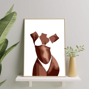 Curvy Body Art Print, Curvy Woman Poster, Body Positive Print, Colorful Female Body Art Print Gift