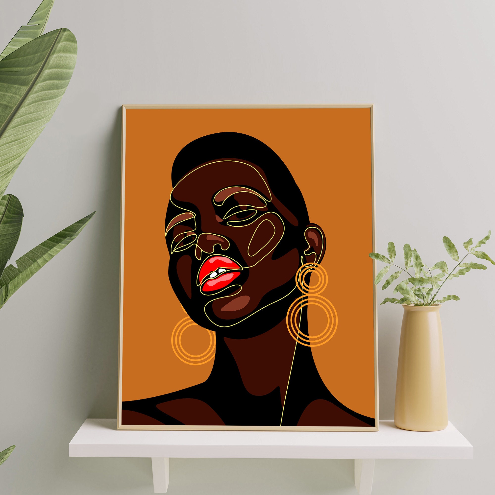 Black Girl Wall Art, Black Woman Wall Art Print, African Woman Art