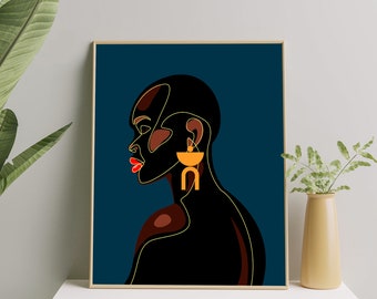 Black Woman Wall Art, Black Girl Wall Art Print, African Woman Art Poster, black woman poster, Afro Woman Art, Black Woman Illustration