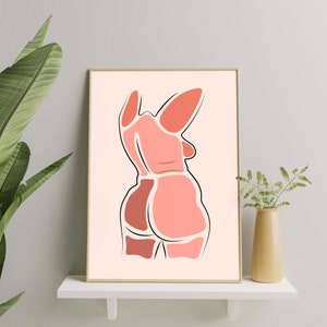 Woman Body Positive Art Print, Curvy Woman Art print, Body Positivity Art Poster, Plus Size Girl Art Print