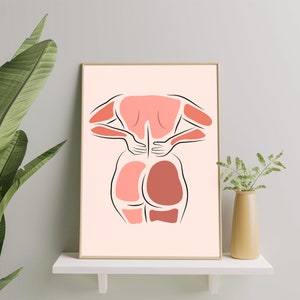Body Positive Art Print, Curvy Thick Woman Print, Naked Body Positive Poster, Plus Size Body Girl Art Print Gift