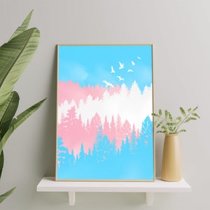 Transgender Art Print, Trans Art Poster For Home Decor, Transgender Painting, Transgender Trans Transsexual Pride Gift