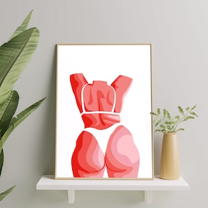 Kurvige weiblicher Körper Kunstdruck, Kurvige Frau Poster, Körper Positive Druck, Bunter weiblicher Körper Kunstdruck Geschenk