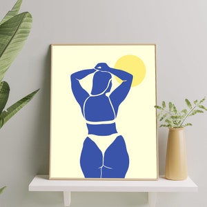 Body Positive Art Print, Minimalist Illustration of Curvy Thick Woman Print, Abstract Girl Figure Art Print