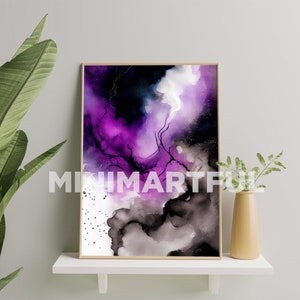 Subtle Asexual Flag Art Print, Asexual Pride Marble Wall Art Poster, Asexuality Painting, Asexual Pride Gift, Asexuality Print
