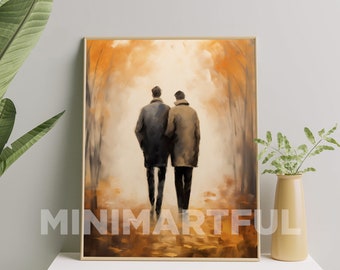 Romantic Gay Art Print, Gay Love Art Painting, Gay Couple Art Painting, Gay Wall Art, Gay Pride Painting