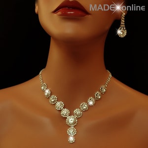 Set B, Circles Necklace and Earring Set, Prom, Wedding, Bridal or Party Dress Jewellery