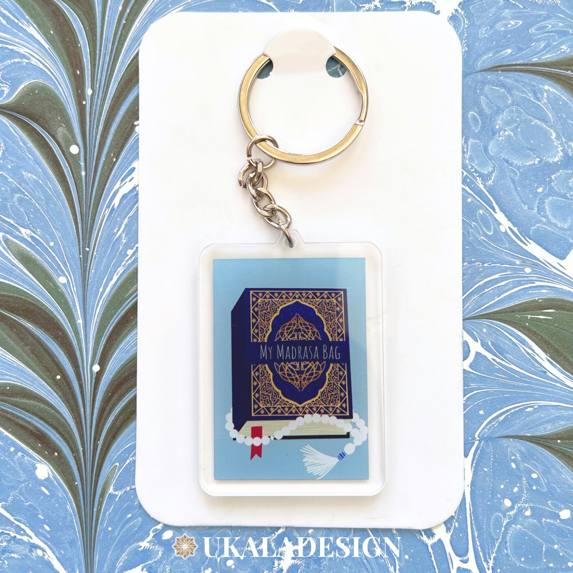 Madrasa Keyring - New Student Keychain Gift - Blue Islamic Design ...