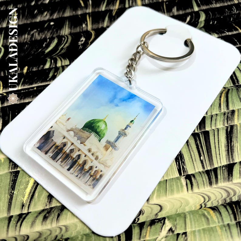 Mosque Keychain Masjid-an-nabawi Keyring, Islamic Design - Keychain Gift - Medina/saudi ...