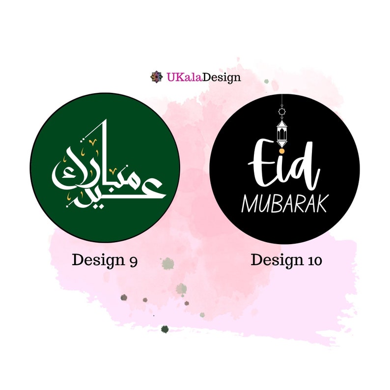 x35 Eid Mubarak/Happy Eid/Bayram Stickers/Etiquettes 37 mm circulaires Articles de fête islamique, décorations, étiquettes cadeaux image 7