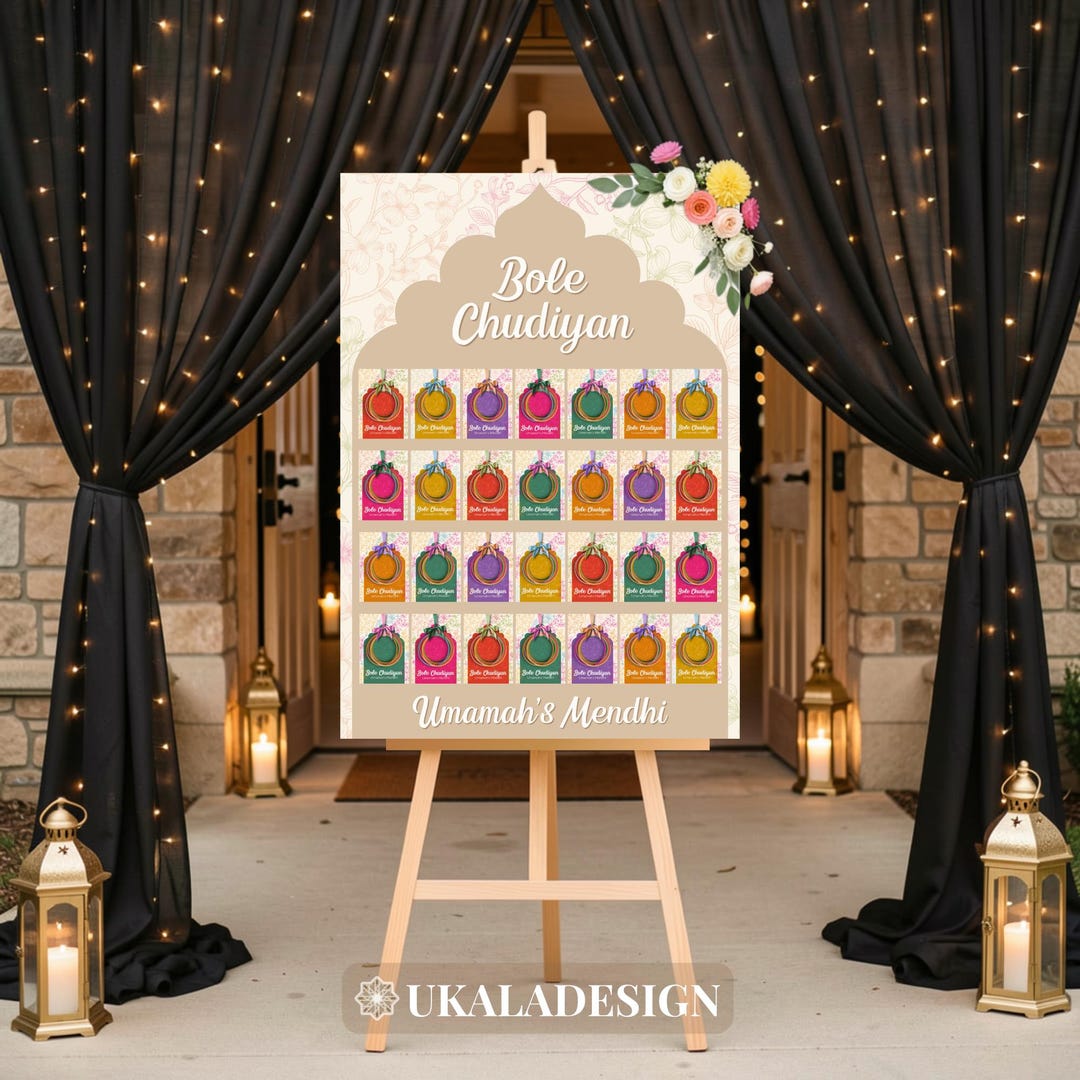 Bangles Card Bole Chudiyan Display Board - Mehndi & Wedding Jewellery Sign – Bangle ...