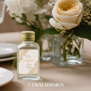 Oro - Adesivo Zam Zam personalizzato per bottiglia d'acqua da 50 ml, personalizzato per matrimonio musulmano, Walima, Nikah, ricordo, regalo di nozze