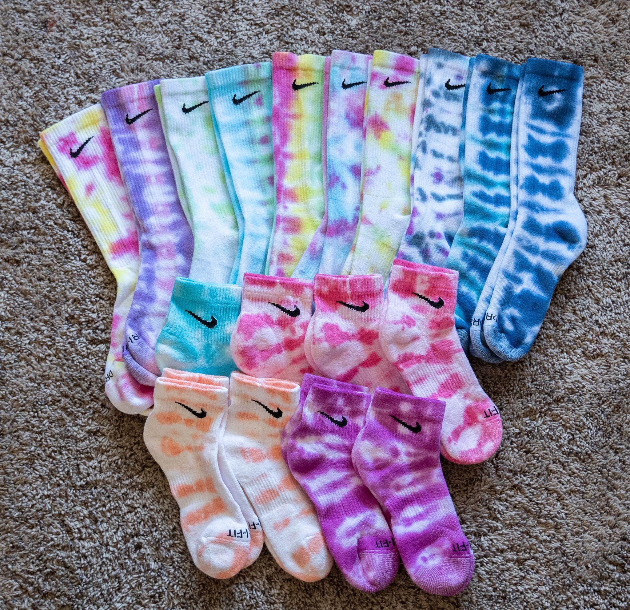 Tie Dye Socks Nike Crew & Ankle Etsy