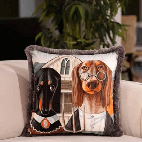 Men and Women shops Velvet Printed Decorative Pillow, Luxury Velvet Printed on Soft Feeling Edges Fringed, Filled Fiber Zippered Pillow