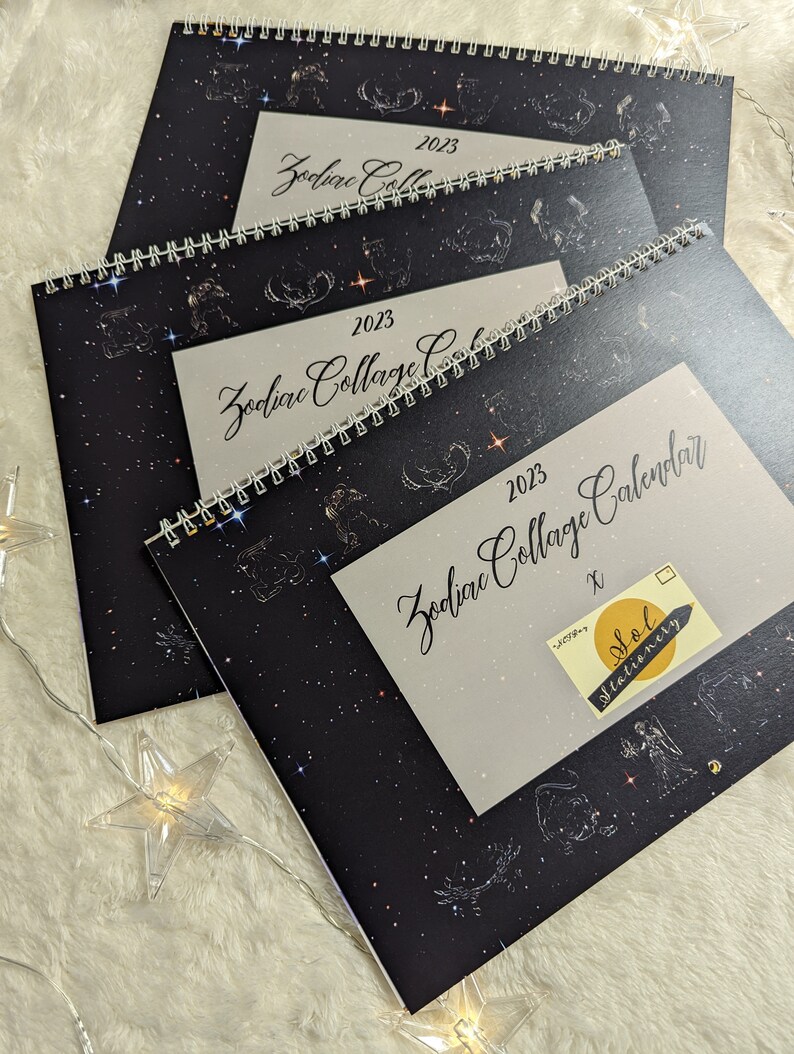 2023 Zodiac Signs Wall Calendar Astrology Collages 8.5 X 11 Etsy