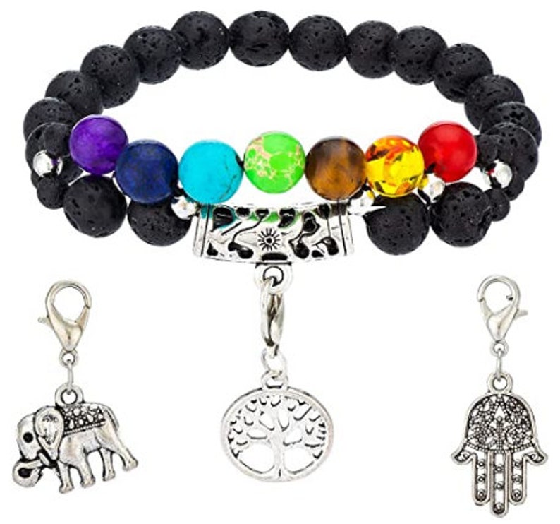 Women Men Bracelets Lava Rock Stone Essential Oil Diffuser Healing Anxiety