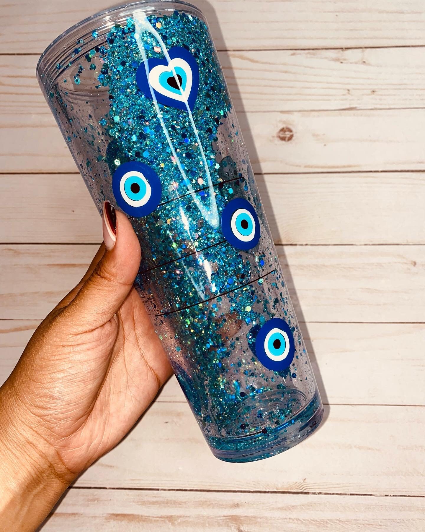 Evil Eye Snow Globe Tumbler Etsy