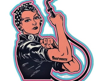 Rosie the Riveter Inspired Welding Hood Sticker