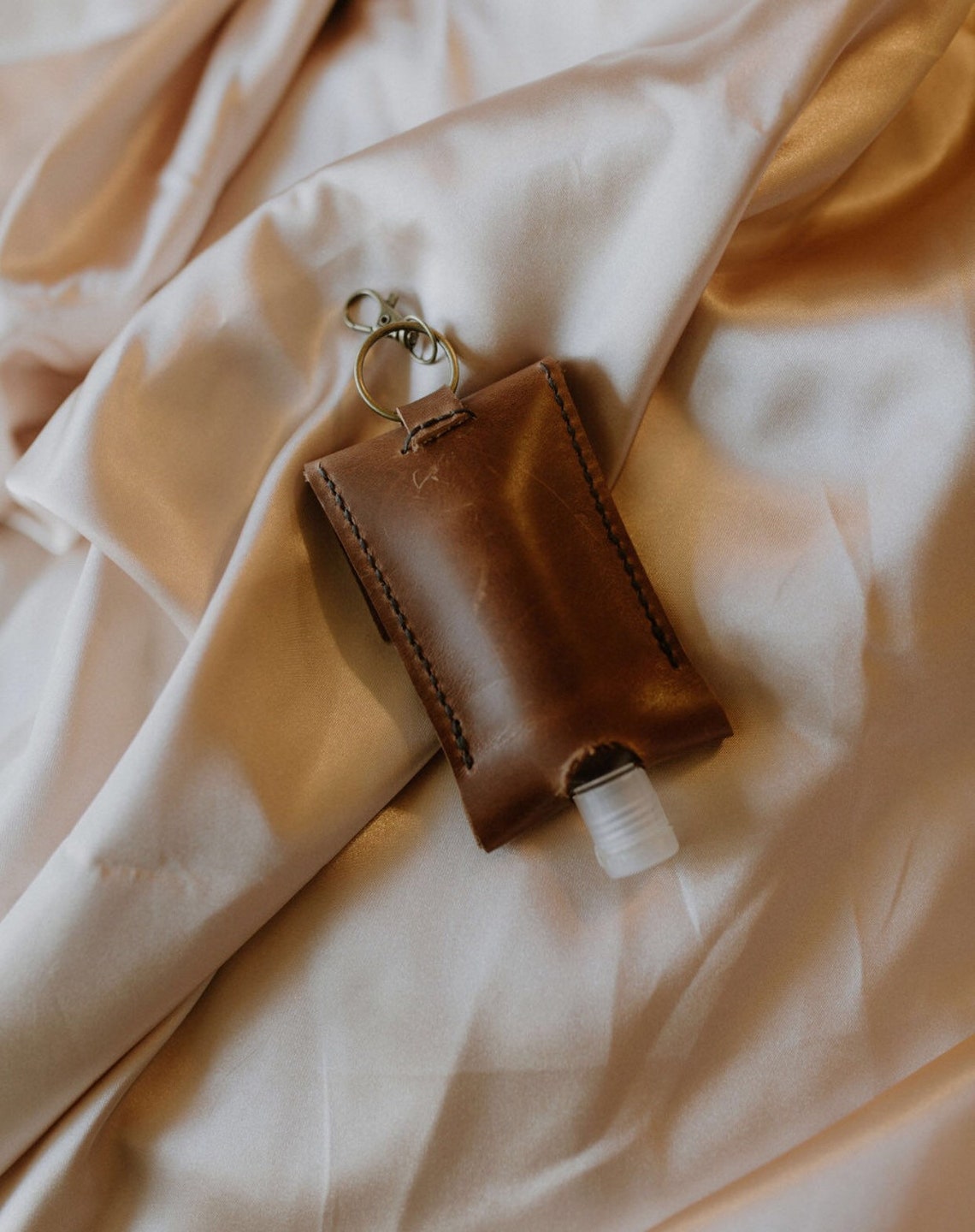 Leather Hand Sanitizer Holder Designed to Attach to Keyring | Etsy
