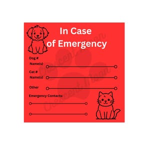 Pet Door Sticker In Case of Emergency Pet Window Decal Pet Alert Sticker Pet Rescue Pet Inside Fire Sticker Pet In House Emergency Sticker