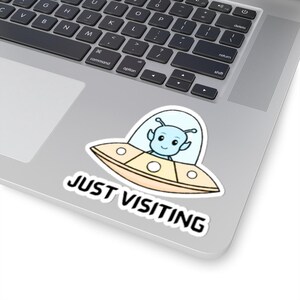 Alien UFO Decal Sticker Laptop Stickers Custom Gifts Space Themed Decor Water bottle Stickers Space Funny Stickers