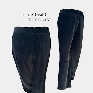 Black pants High waisted sz 6 Vintage velvet straight leg pants Women's size 6 black formal dress pants - Eco-friendly Vintage clothing shop