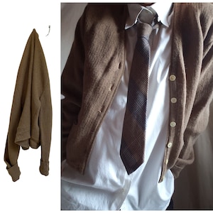 Wool Sweater Mens cardigan - 50&#39;s/60&#39;s Vintage Fashion - Eco friendly Vintage clothing shop