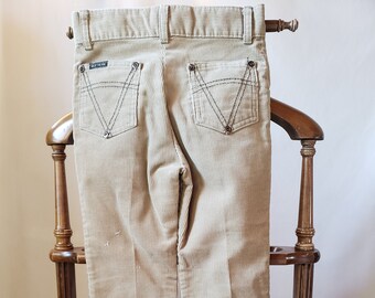 Boys Corduroy pants 7 slim - Vintage Billy the Kid - slim fit - decorative stitching on pockets
