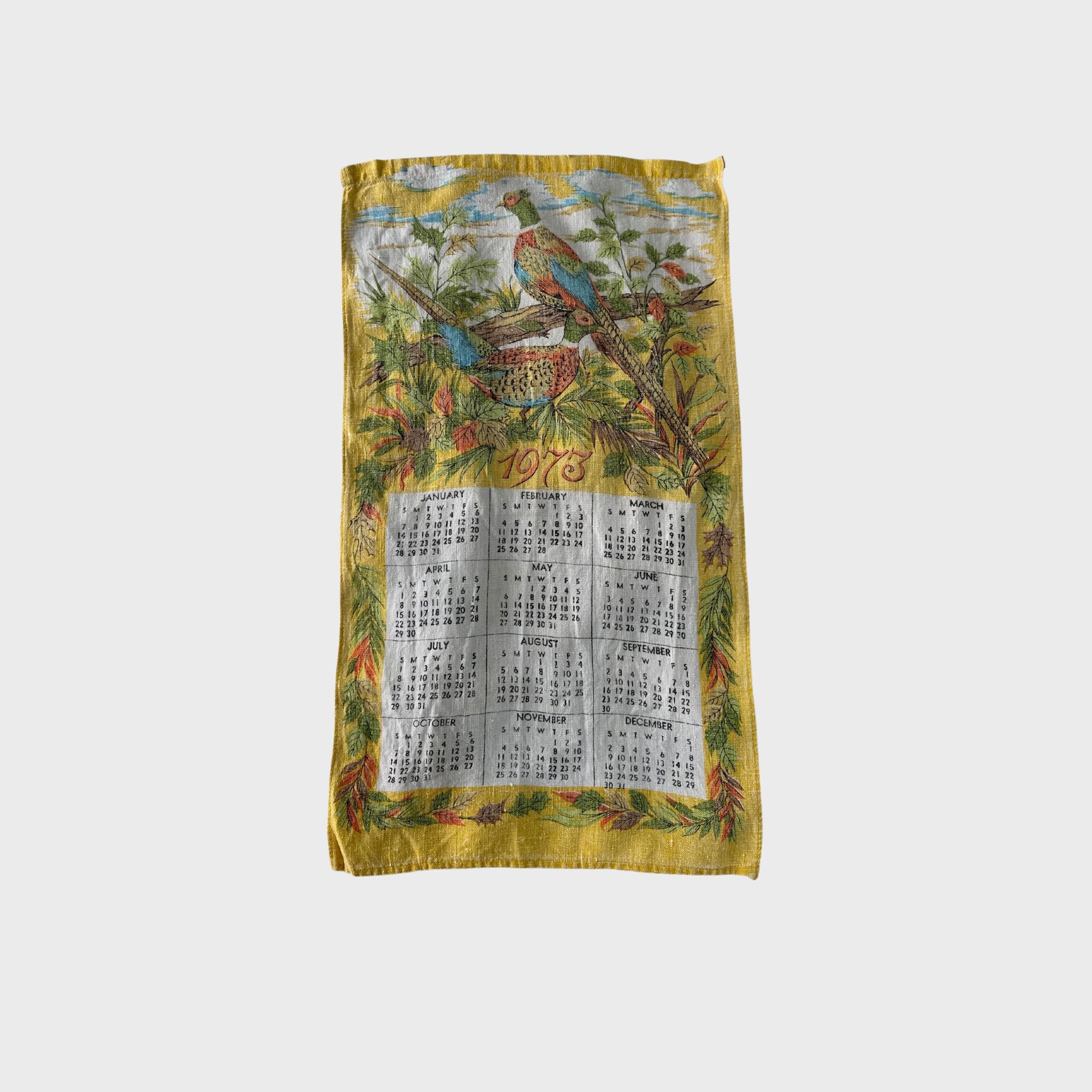 Linen Tea Towel 1973 Calendar Pheasants in Nature Scenic Tea Towel Vintage  Kitchen Decor Bright Colored Tea Towel Eco-friendly Shop - Etsy