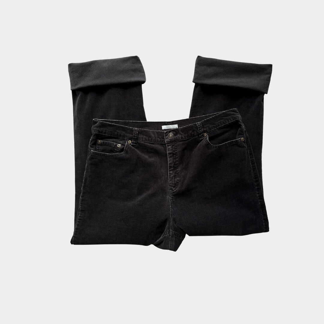 Black Corduroy Pants 80's Vintage Pants Etsy