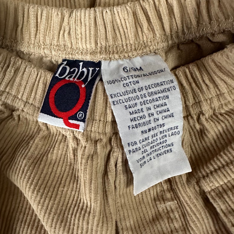 Baby Cargo Pants 69 Mo.s Beige Corduroy Pants Boys Tan Cargo Pants Elastic Waist Kids Vintage