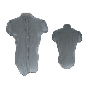 Women&#39;s Blouse sz 12 vintage 00&#39;s Ruffled accents - Eco-friendly shop Cleaning the earth one fabric at a time...